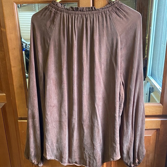 Cloth & Stone Rich Brown Large Oversized Blouse Spring Anthropologie - Picture 4 of 10